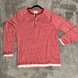 Abercrombie & Fitch, size large, maroon/reddish and white, long sleeve